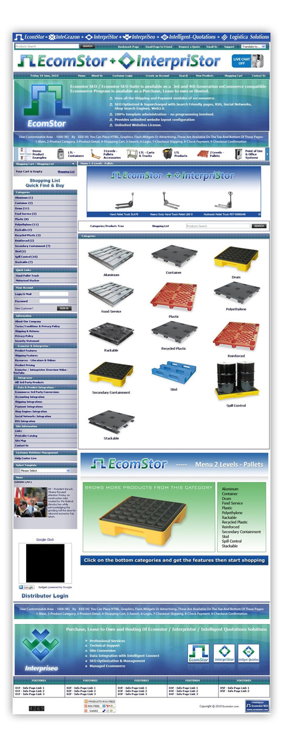 full page layout ecomstor seo oscommerce compatible ecommerce software webware