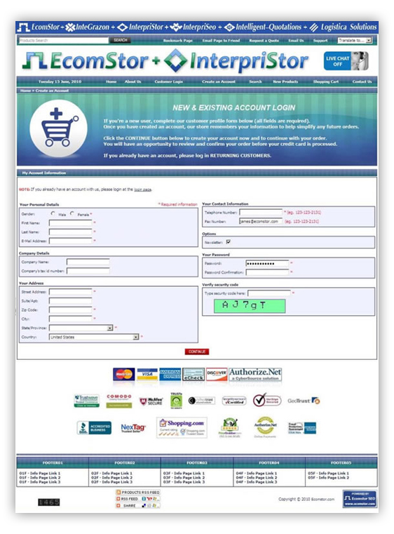 checkout steps - login - ecomstor seo oscommerce compatible ecommerce software webware 