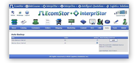 ecomstor seo  oscommerce compatible ecommerce software webware - innovations -  auto database backup