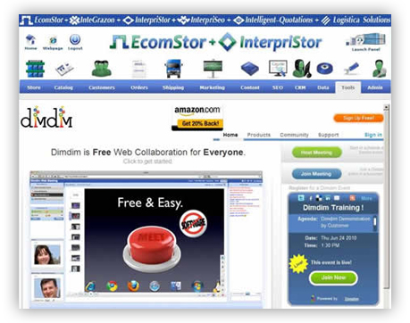 ecomstor seo  oscommerce compatible ecommerce software webware - innovations -  dimdim integration
