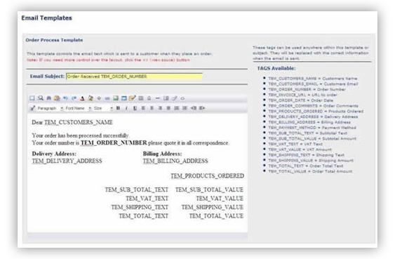 email templates ecomstor seo 3rd generation osCommerce compatible  ecommerce software