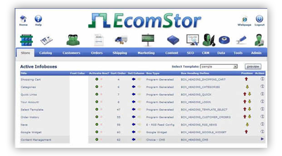 setup integrazon management ecomstor seo 3rd generation osCommerce compatible ecommerce software webware