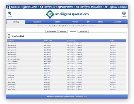 interpristor intelligent quotations ecomstor seo  oscommerce compatible ecommerce software webware - innovations