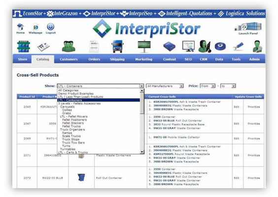 product promotion  cross selling ecomstor seo 3rd generation osCommerce compatible  ecommerce software webware