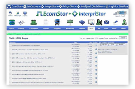 ecomstor seo  oscommerce compatible ecommerce software webware - innovations -  static seo html pages