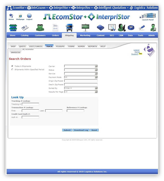 e-shipper shipping management  ecomstor seo 3rd generation osCommerce compatible  ecommerce software webware