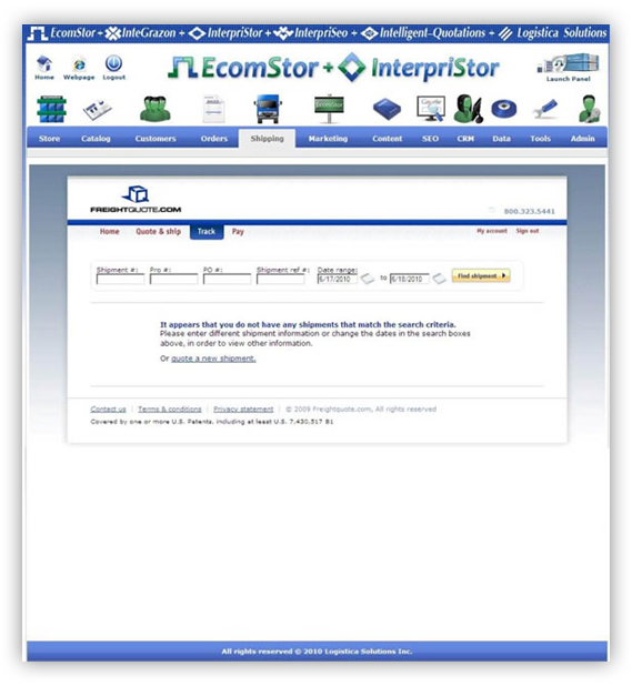 Freightquote.com- LTL Shipping - Interpristor - Tracking