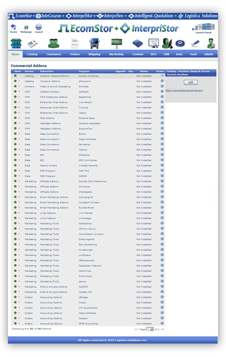 integrazon addons   ecomstor seo 3rd generation osCommerce compatible  ecommerce software