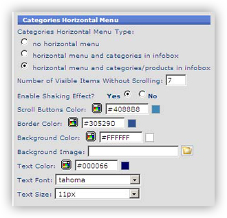 ecomstor seo oscommerce compatible ecommerce template configuration -  horizontal menu
