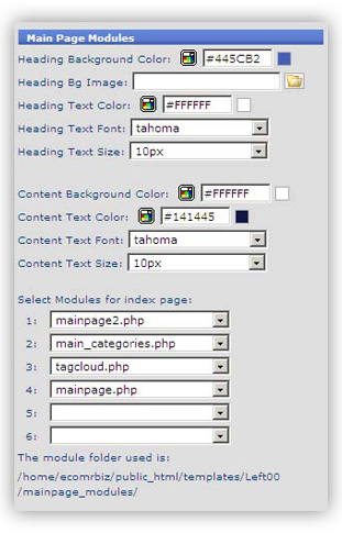 ecomstor seo oscommerce compatible ecommerce template configuration -  main modules
