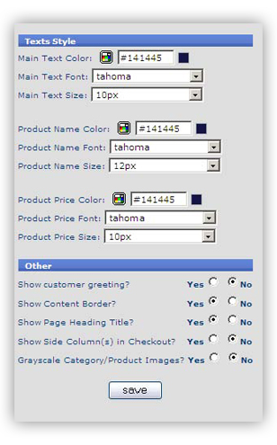 ecomstor seo oscommerce compatible ecommerce template configuration - text styles
